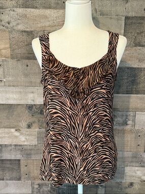 White House Black Market Zebra Print Tank Top Size M